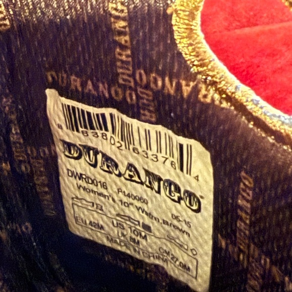 Durango Brown and Blue Heeled Western Boots - Picture 3 of 3